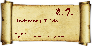 Mindszenty Tilda névjegykártya